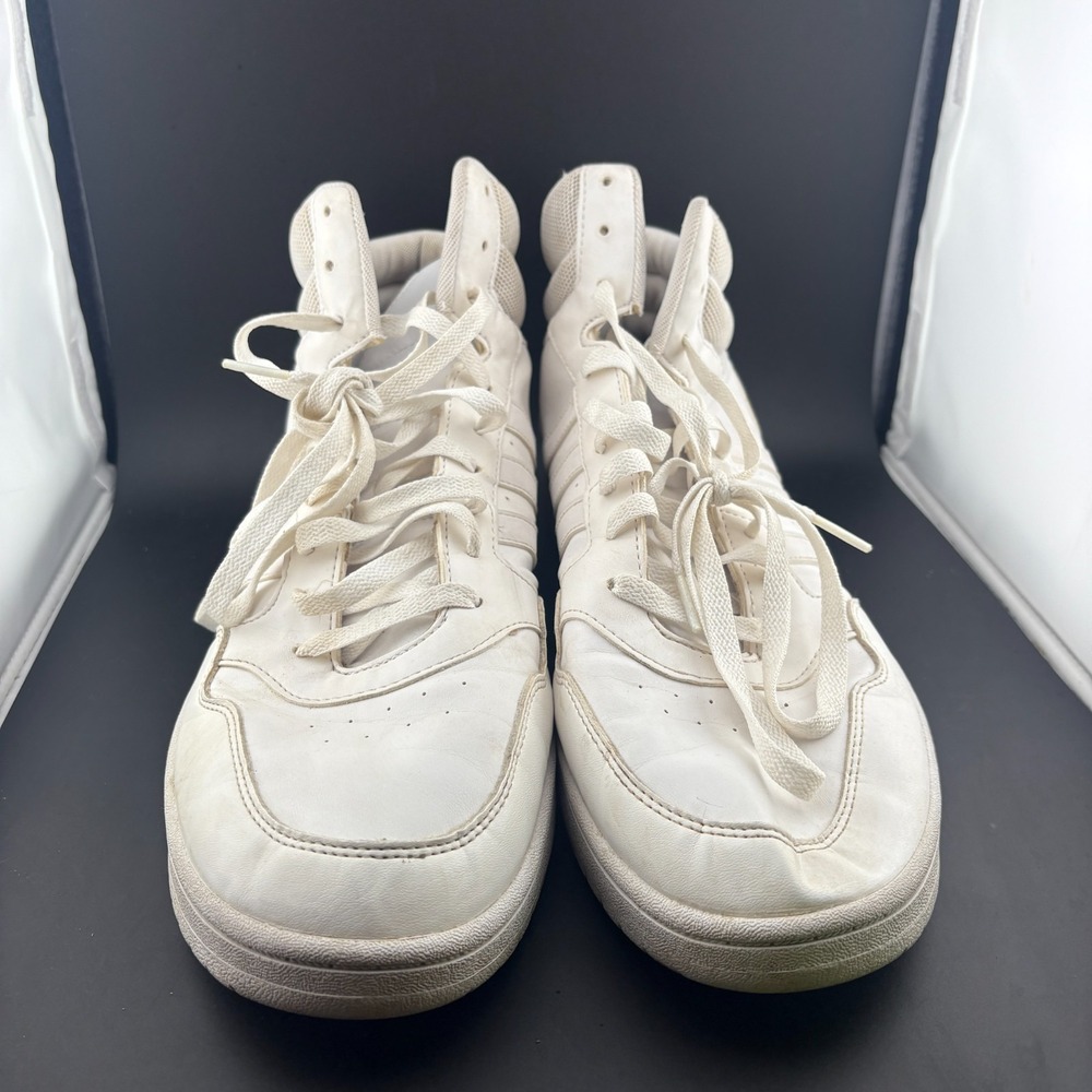 Adidas Hoops 3.0 Mid ID9838 Mens US 13‎ Basketball Shoes White Leather Sneakers